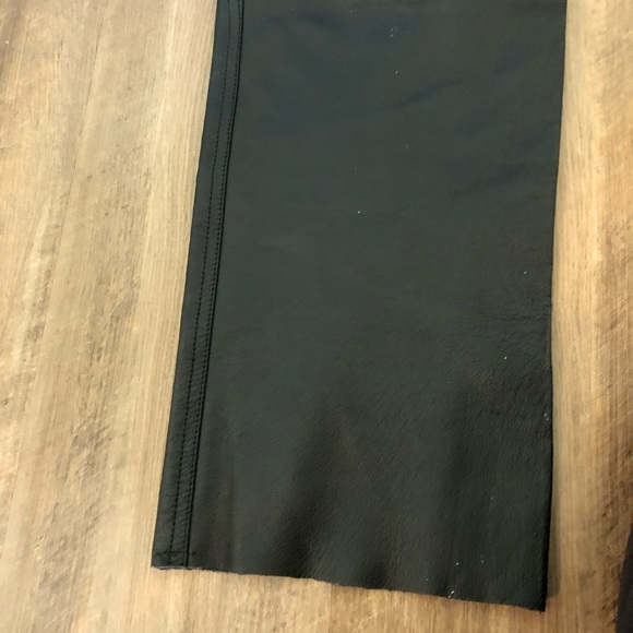 Like New Mens 5 Pocket Straight Cut Black Leather Pants - Picture 7 of 9